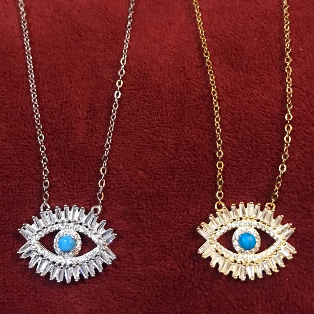 ‘Reina’ evil eye necklace gold - Picture 7 of 7
